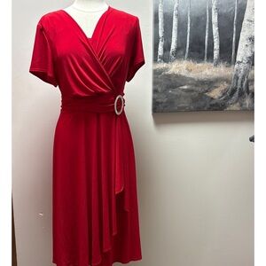 R & M Richards Vibrant Red Midi Dress
